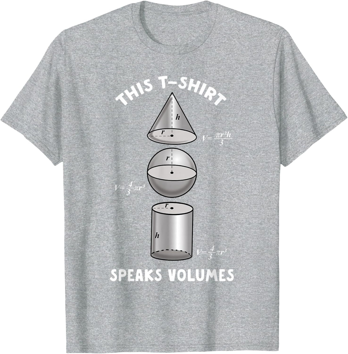 Science Geeky Math Teacher This Speaks Volume Funny Saying T-Shirt - Heather Grey