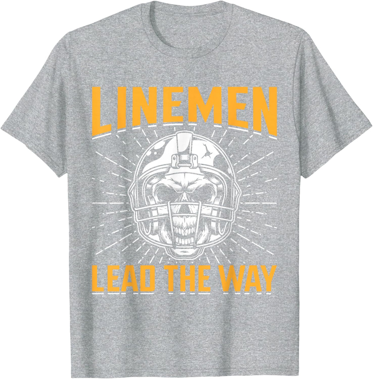 Linemen Lead The Way - American Football T-Shirt - Heather Grey