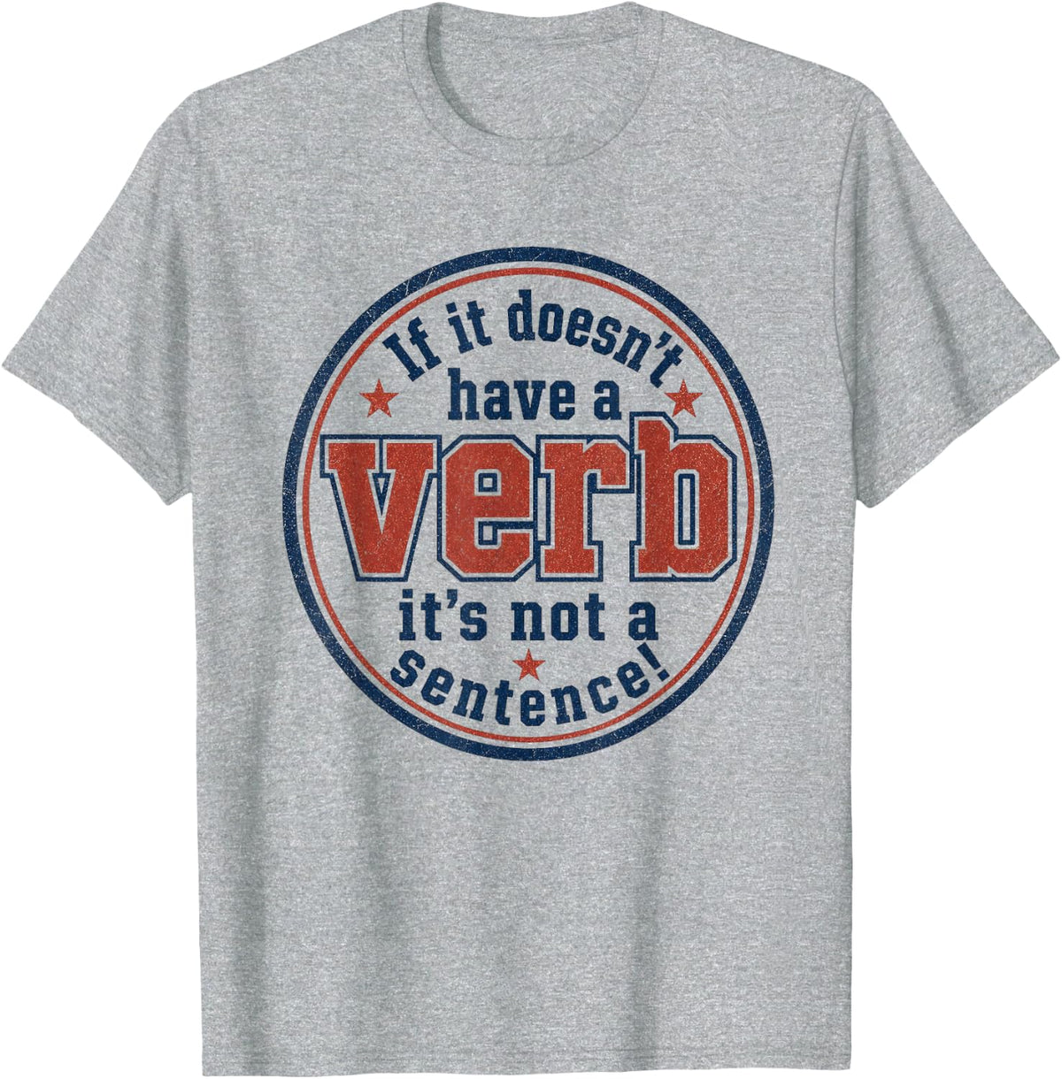 Funny Grammar Teacher Retro English Language Arts Humor T-Shirt - Heather Grey