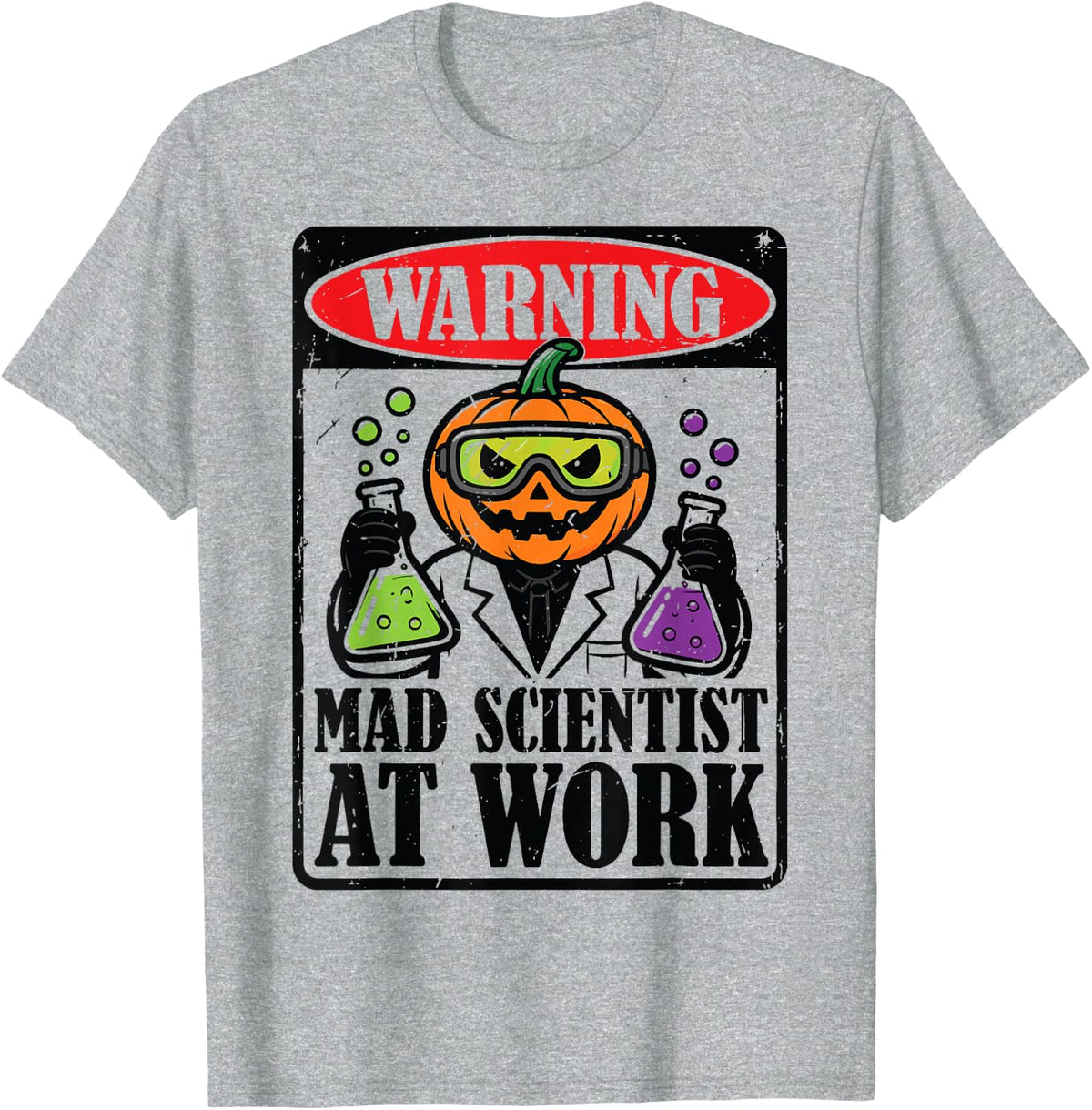 Pumpkin Science Teacher Halloween Costume Mad Scientist T-Shirt - Heather Grey