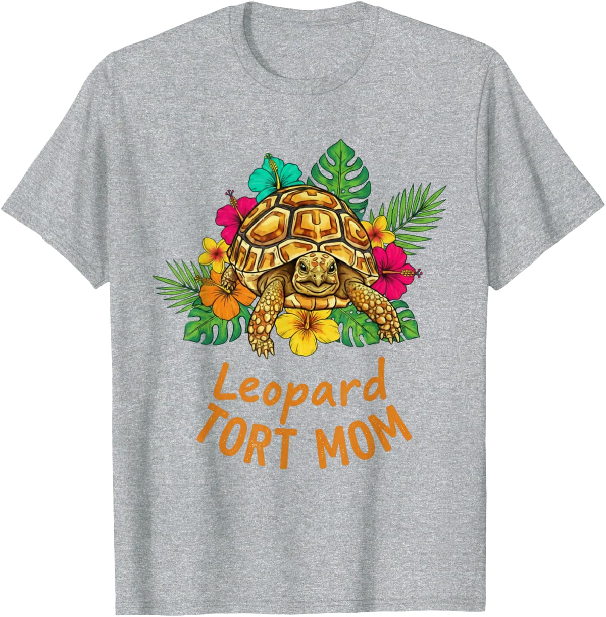 Leopard Tort Mom Tortoise Gift for her T-Shirt - Heather Grey