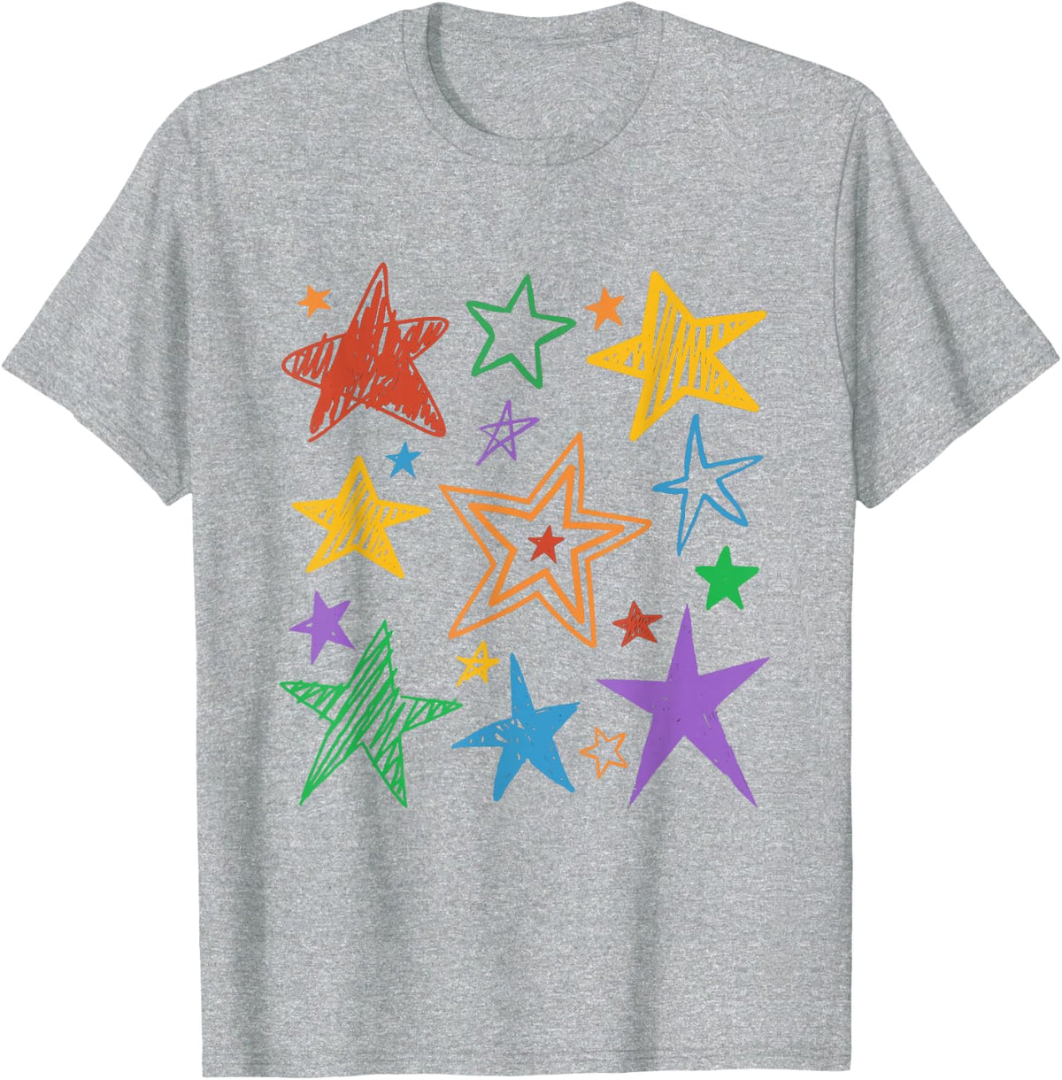 Subtle Pride Month Rainbow Stars LGBTQ LGBT Ally T-Shirt - Heather Grey