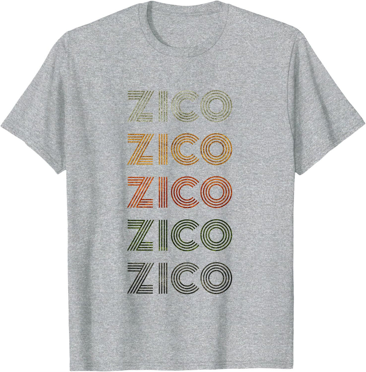 Love Heart Zico Tee Grunge Vintage Style Black Zico T-Shirt - Heather Grey