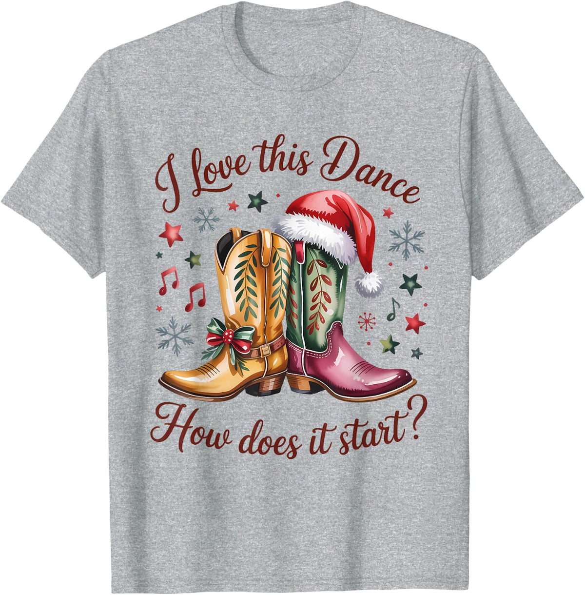 I Love This Dance How Does It Start Line Dancing Shirt Christmas Tee T-Shirt - Heather Grey