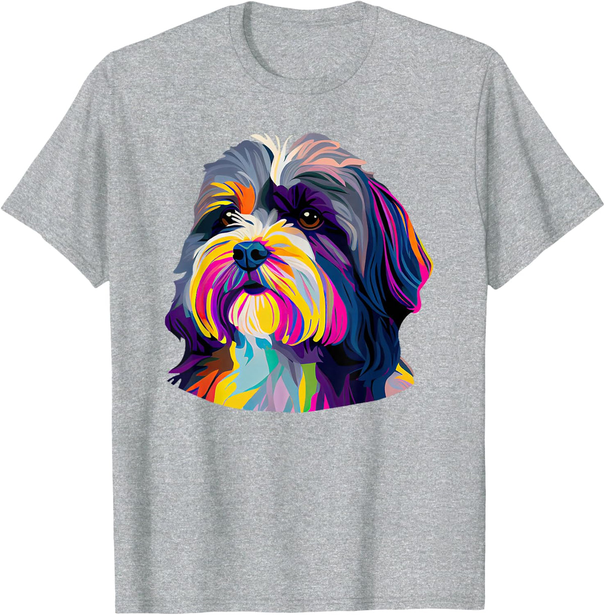 Havanese Lovers Pop Art Havanese Dog T-Shirt - Heather Grey