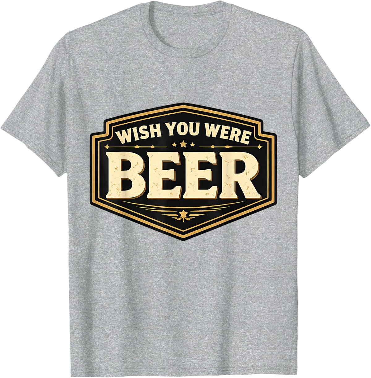 Wish You were Beer Vintage Craft Home Brewery Brewing Funny T-Shirt - Heather Grey
