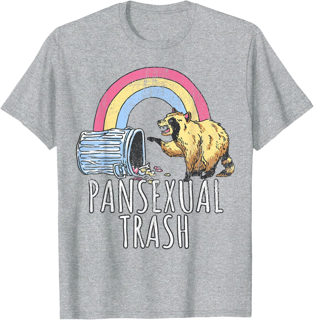Pan Pride Month I Pan Trash Pansexual Pride T-Shirt - Heather Grey