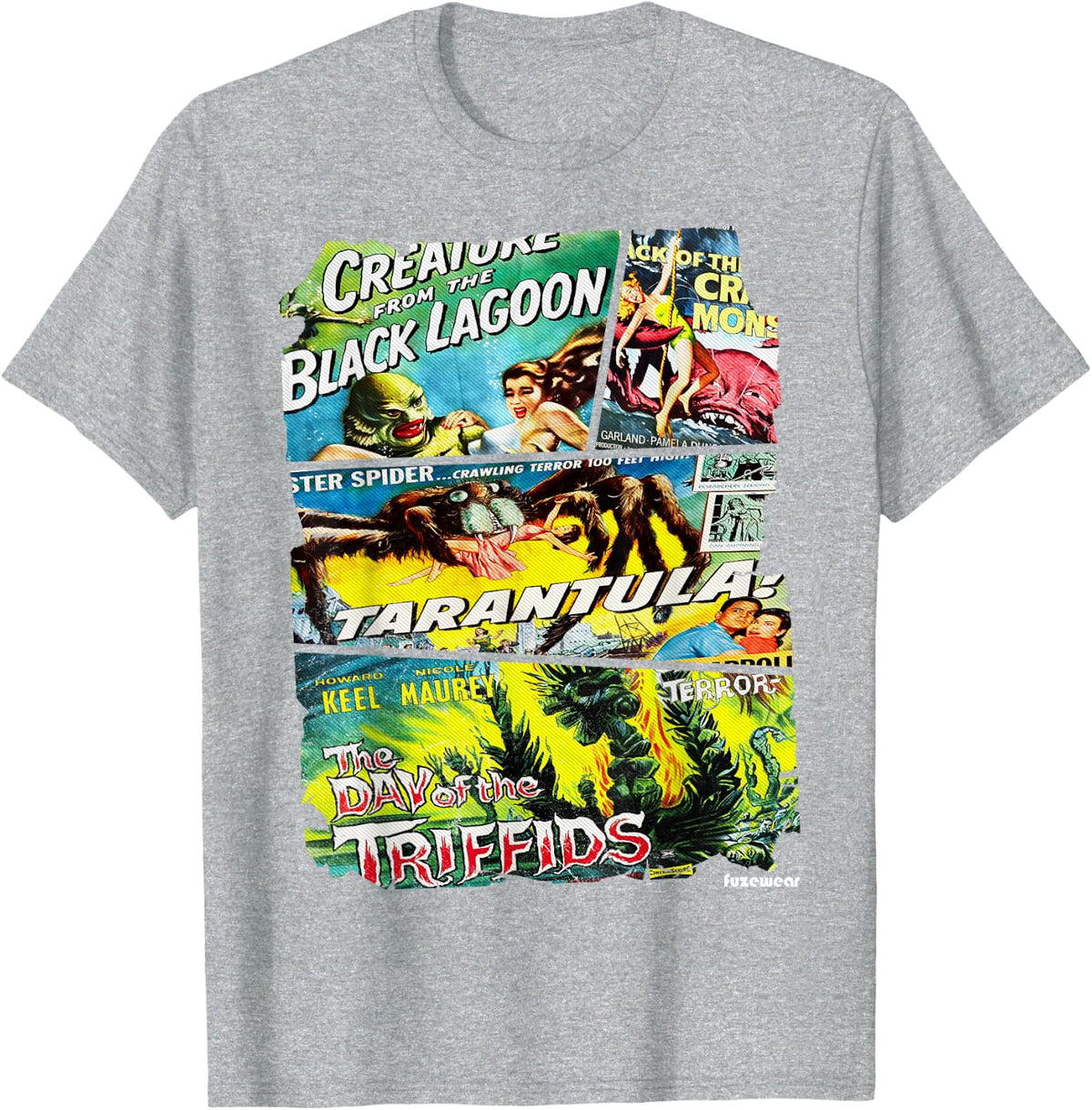 Vintage Style Sci Fi Movie Poster Collage T-Shirt T-Shirt - Heather Grey
